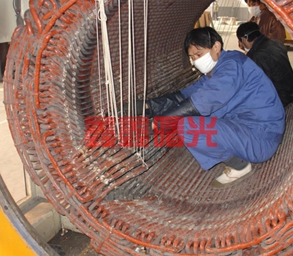 5000KW繞線型高壓電機更換線圈現(xiàn)場
